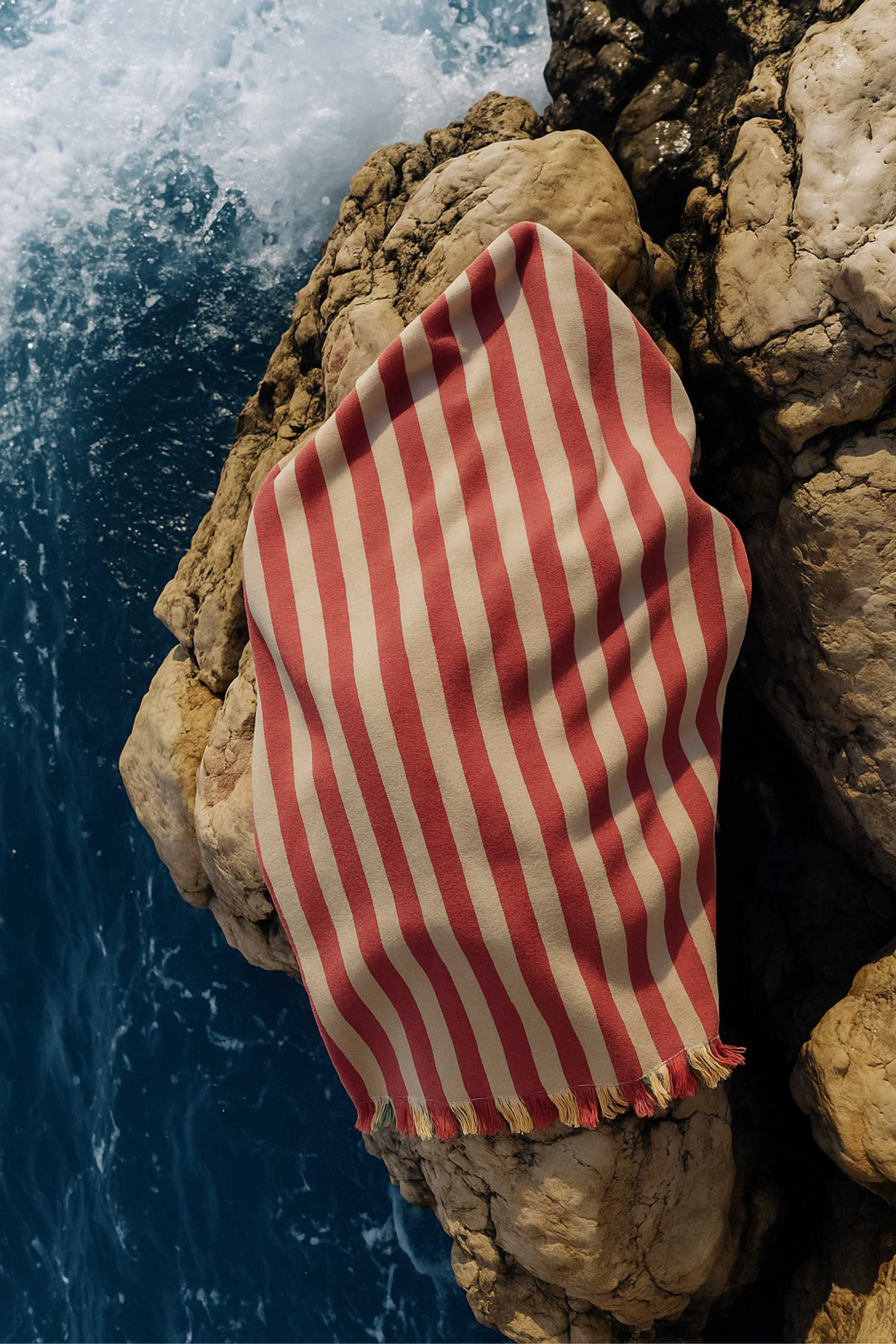 Fouta Rayée Rouge - précommande