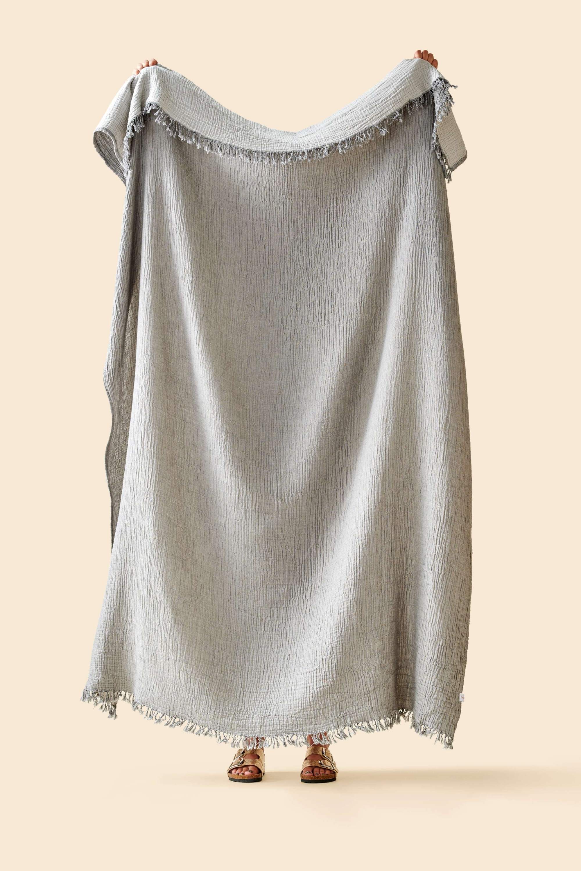 Fouta Gaze de Coton Gris