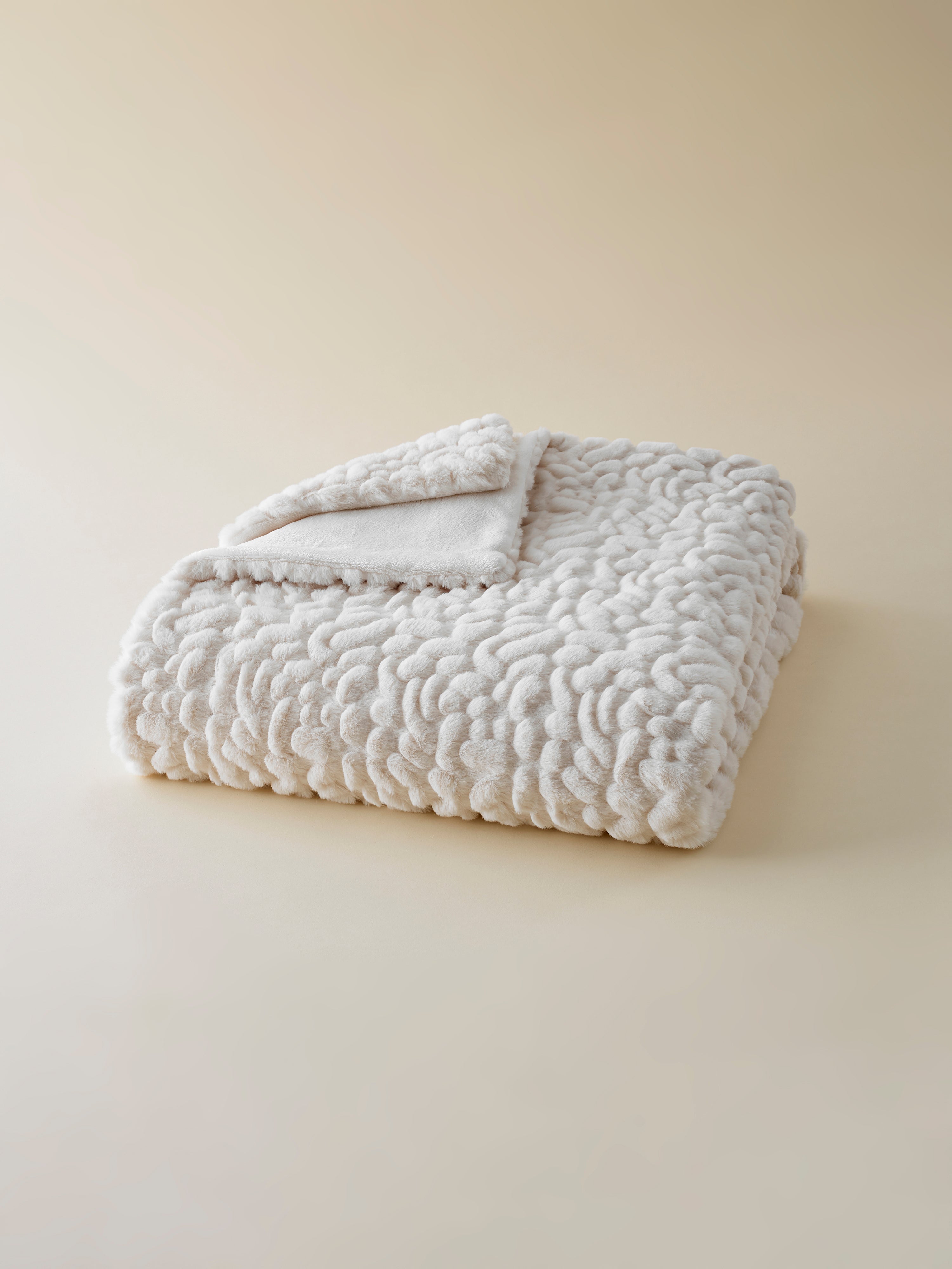 Plaid Fausse Fourrure Galet