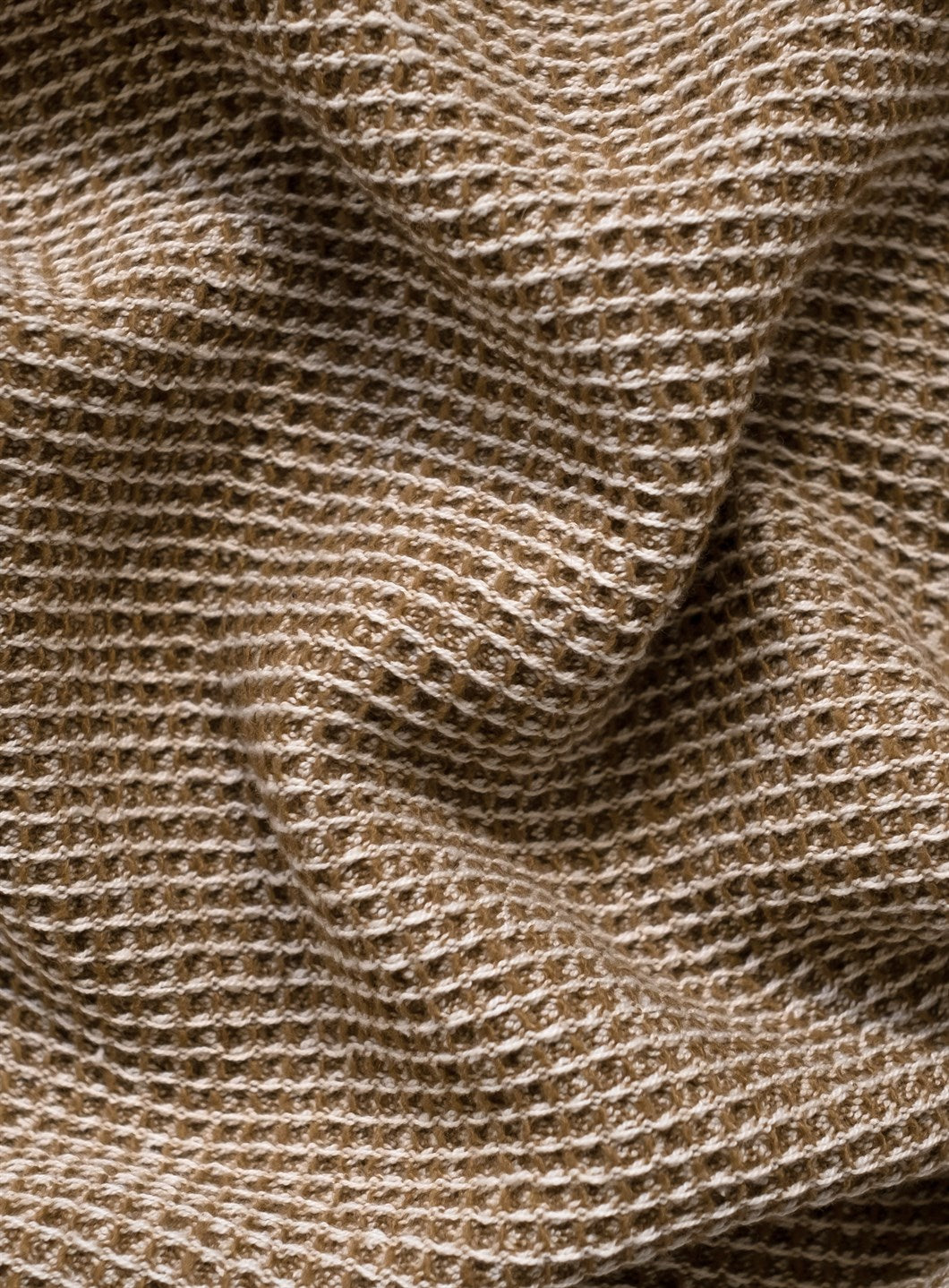 Plaid Maille Gaufrée Camel