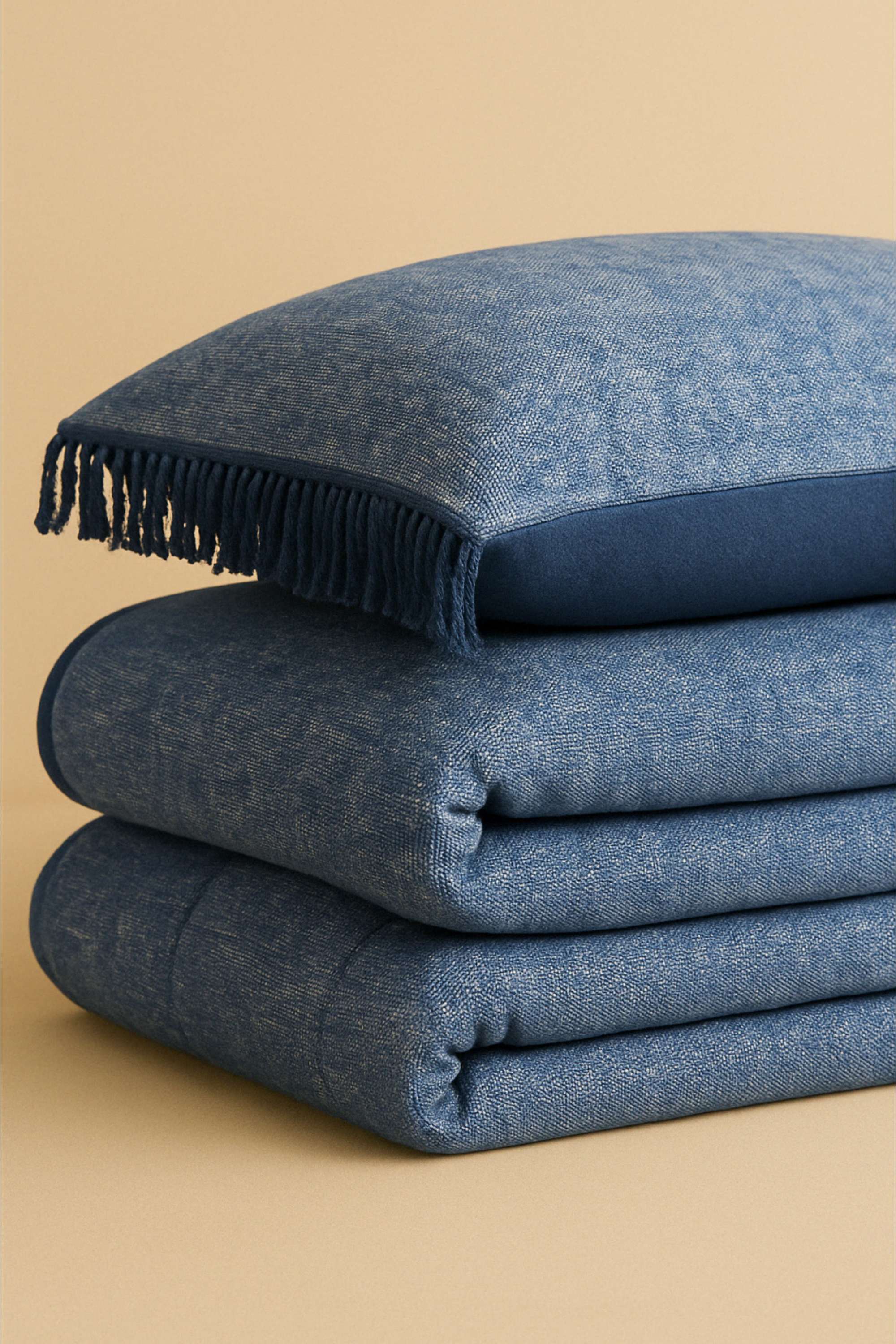 dessus de lit coton indigo