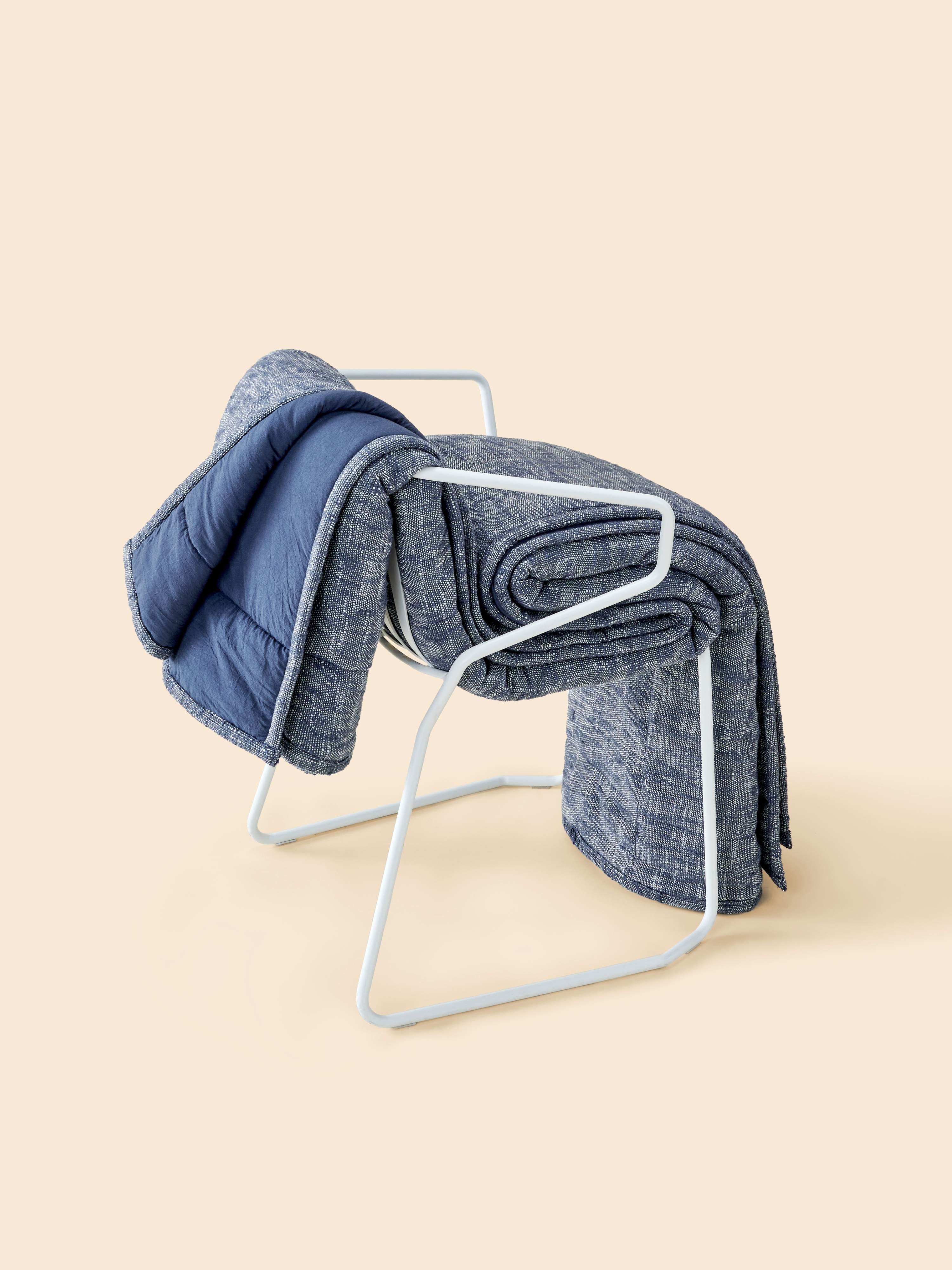 dessus de lit coton indigo