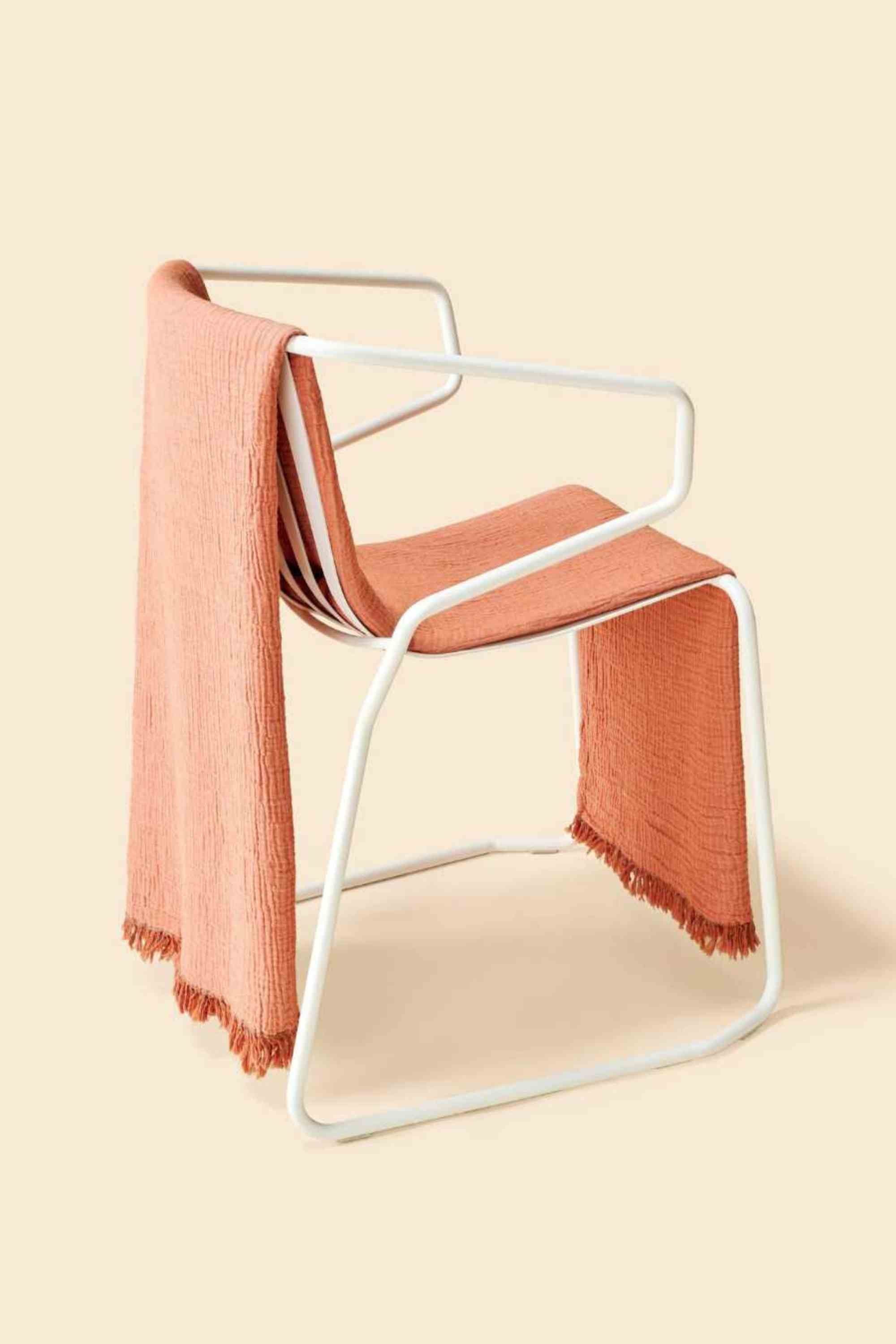 fouta gaze de coton abricot rose