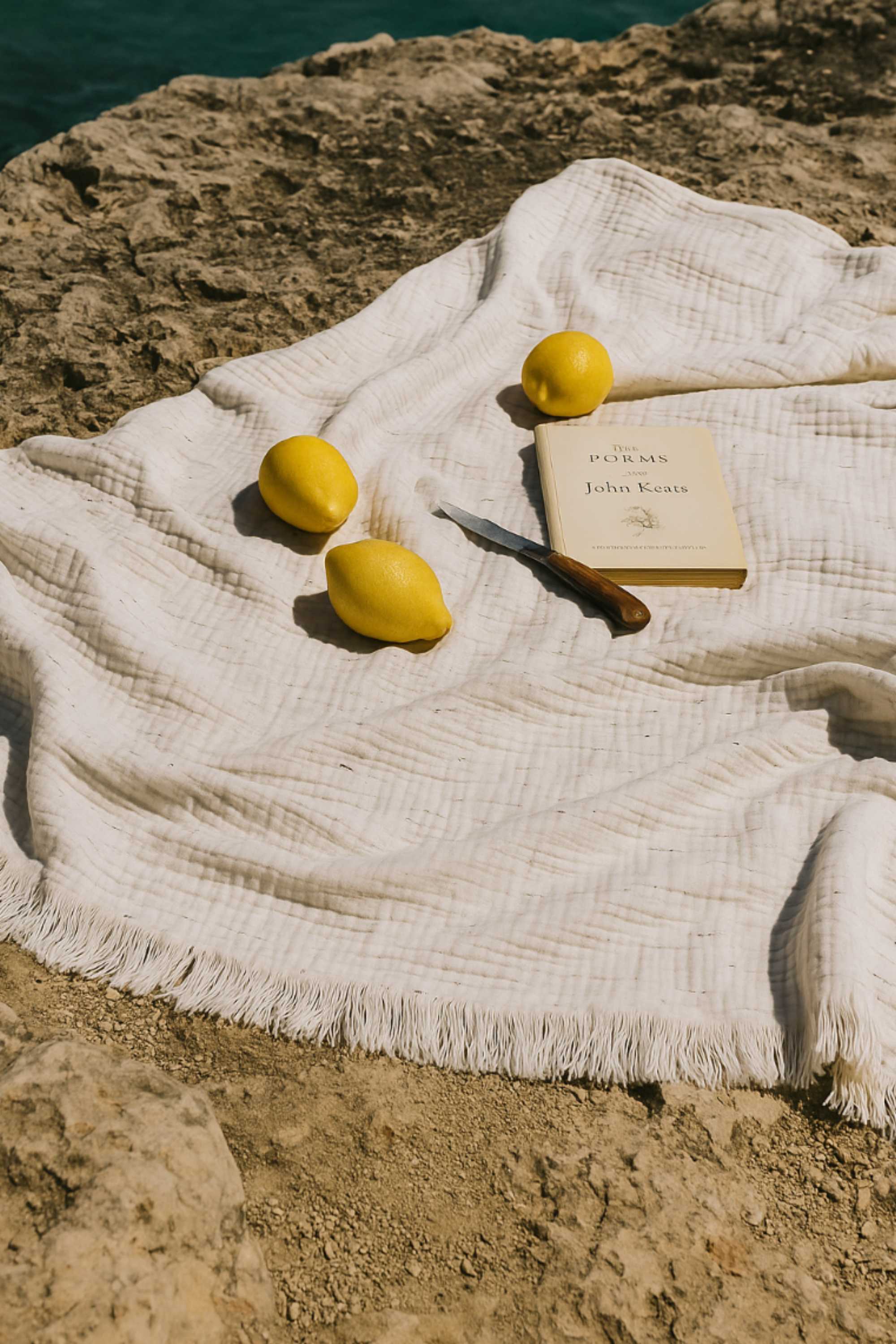 fouta gaze de coton beige