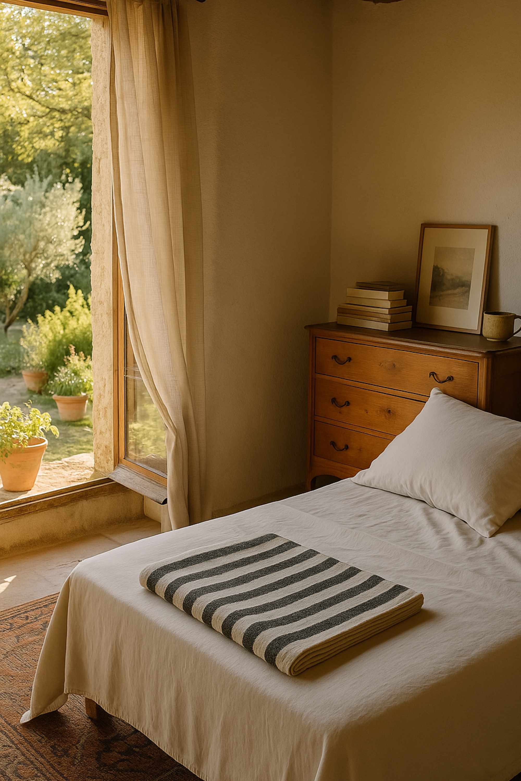 fouta rayee noir gris