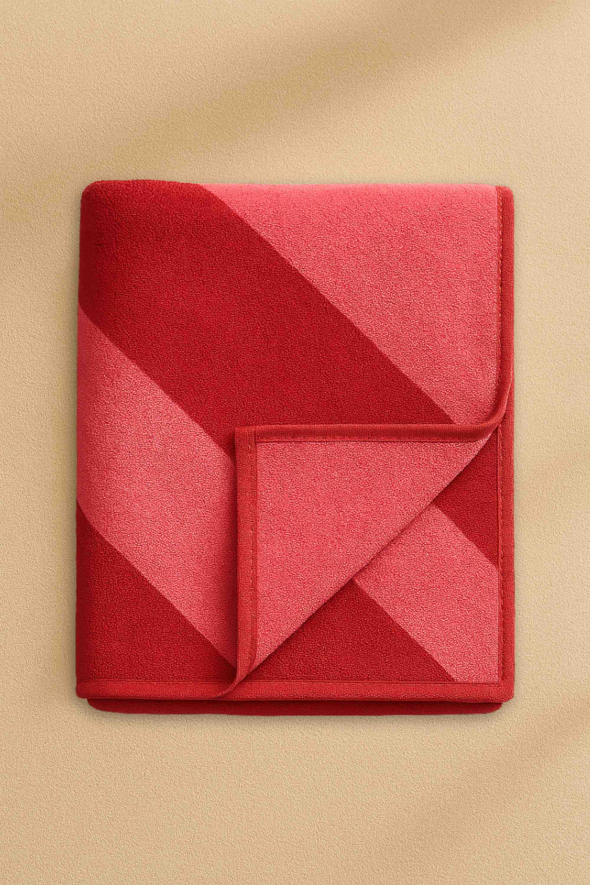 fouta rayee rose rouge coton
