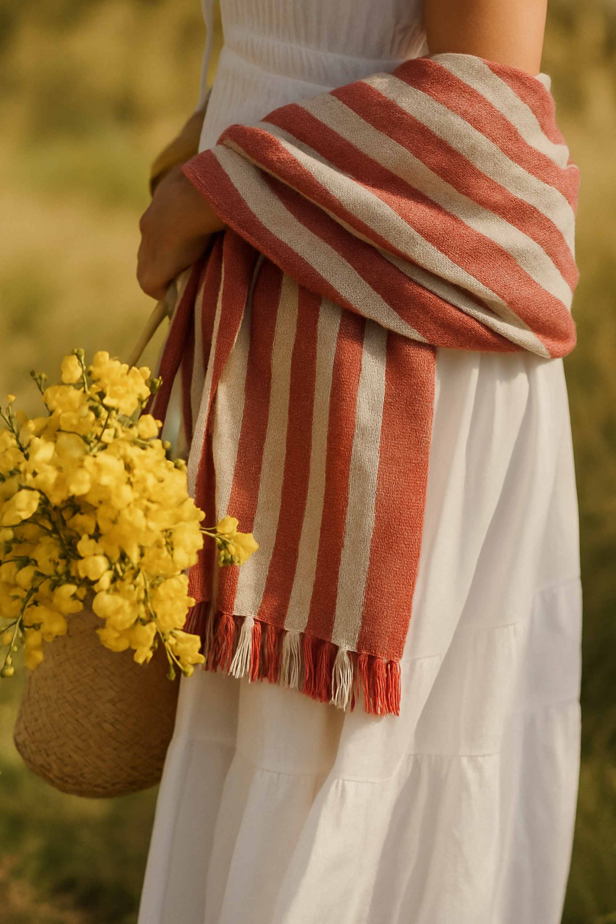 fouta rayee rouge