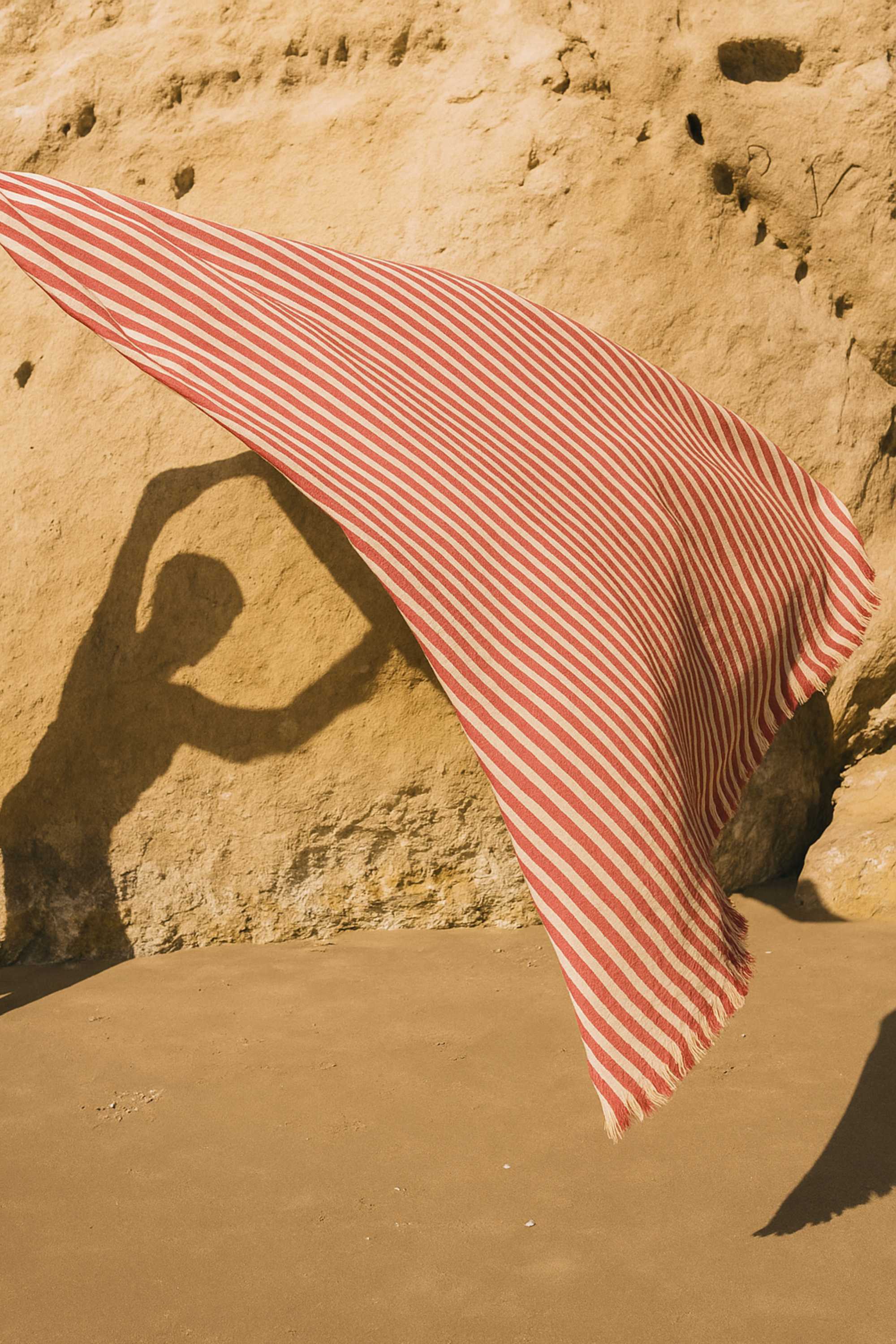 fouta rayee rouge coton
