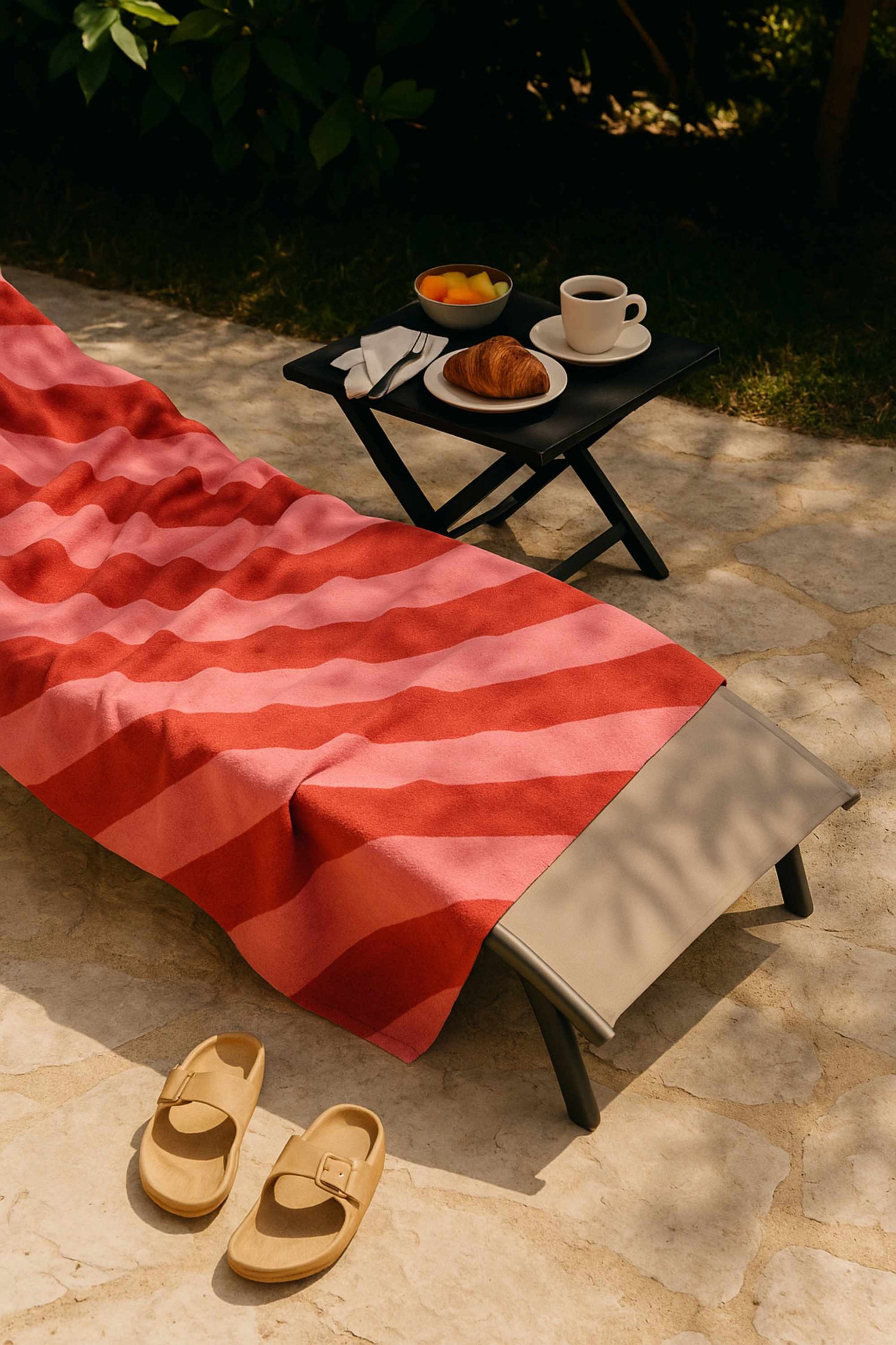 fouta rose rouge