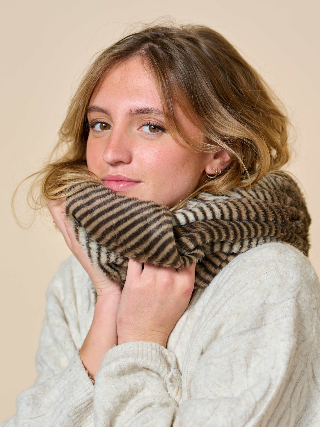 Mink faux fur brown