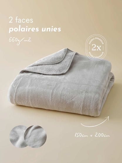 Plaid Cosy Bicolore gris clair