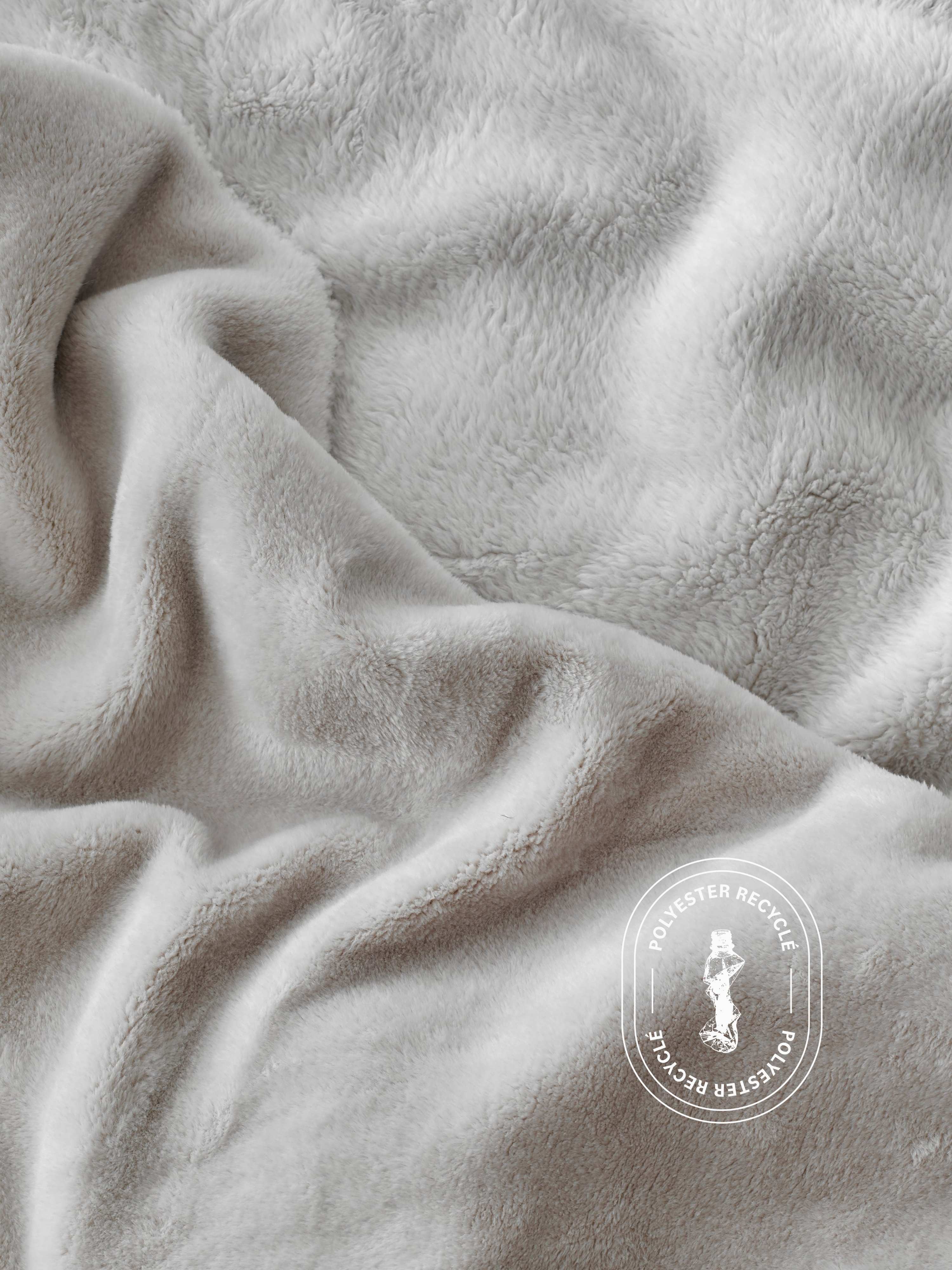 Plaid Cosy Bicolore gris clair