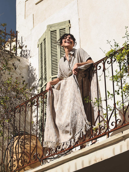 Fouta en Coton Beige