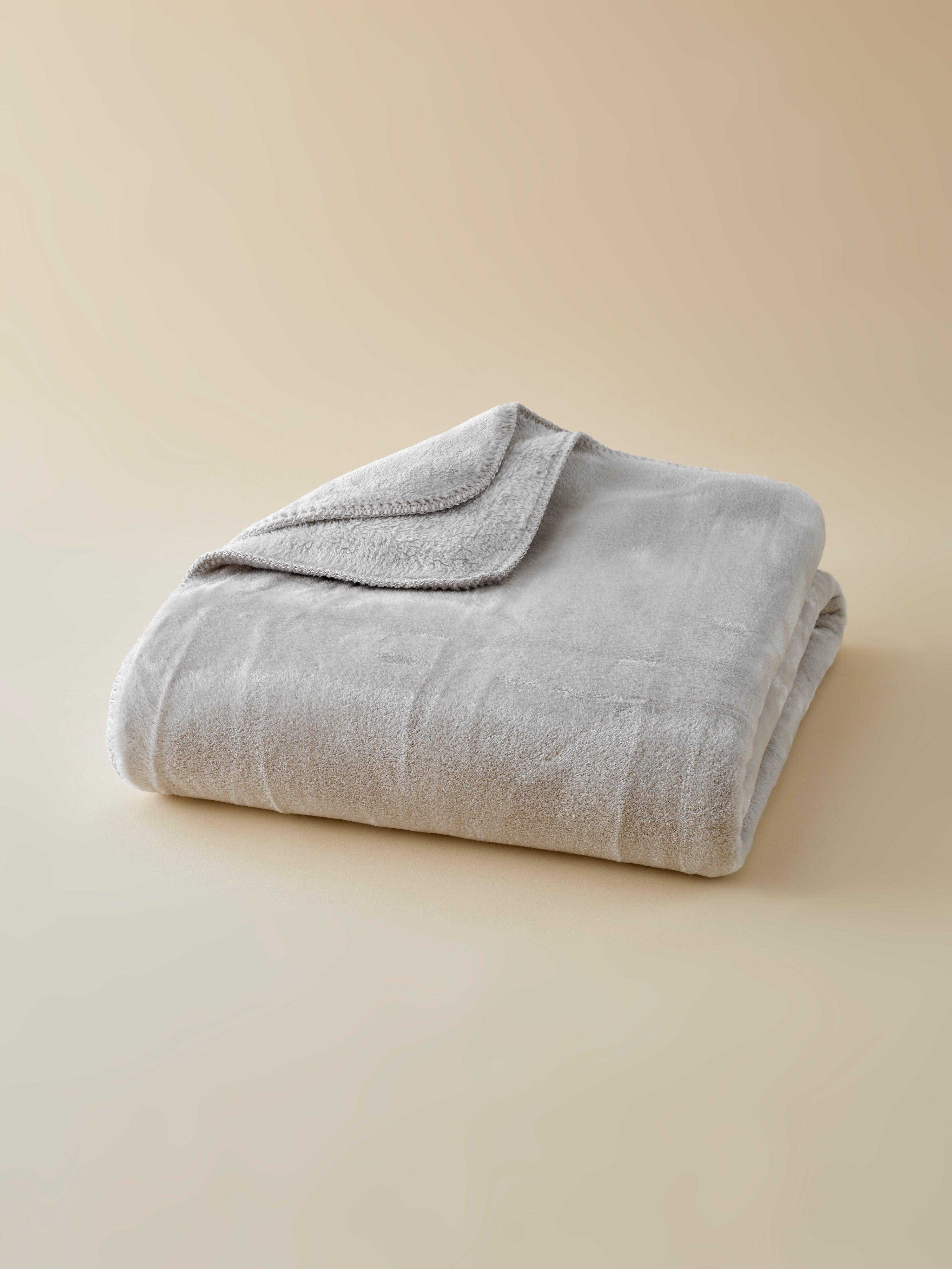 Plaid Cosy Bicolore gris clair