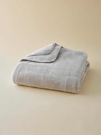 Plaid Cosy Bicolore gris clair