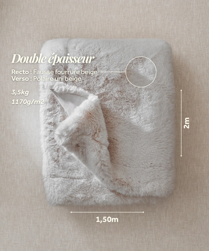 Plaid Kunstpelz Polar Bear beige