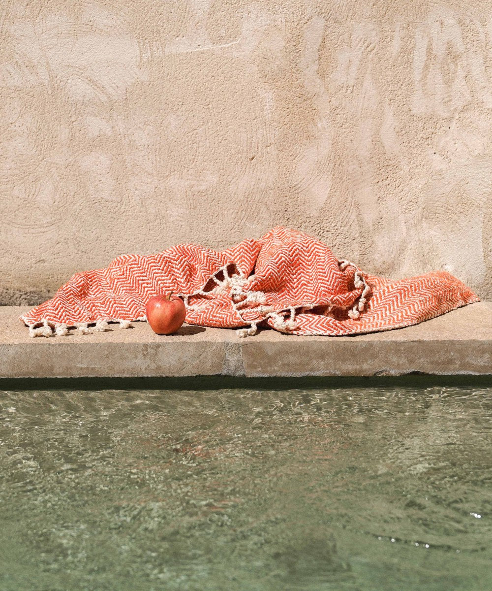 fouta coton orange