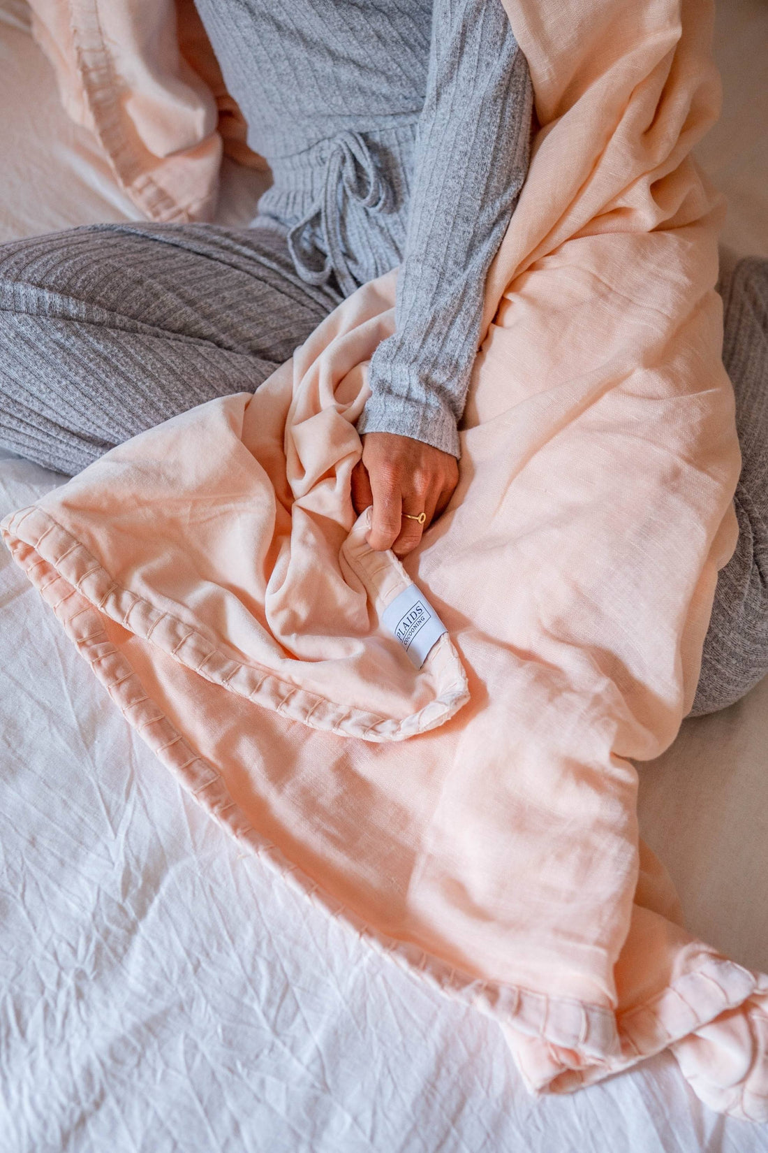 fouta coton rose