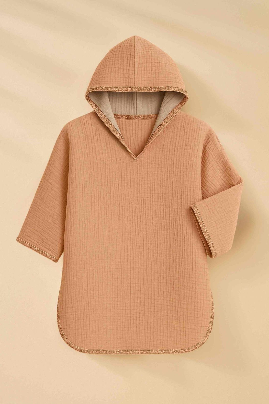 poncho capuche coton plage femme