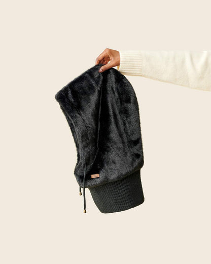 cagoule fourrure noir