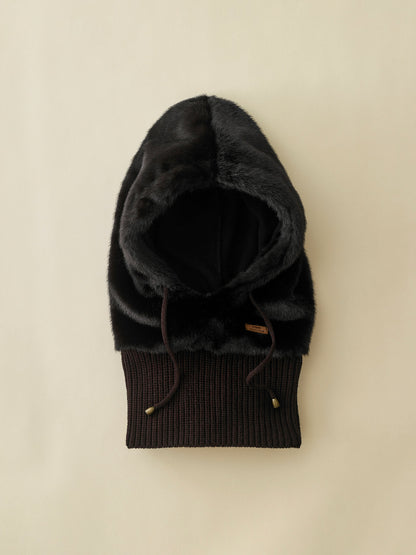 cagoule fourrure noir