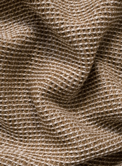 Plaid Maille Gaufrée Camel