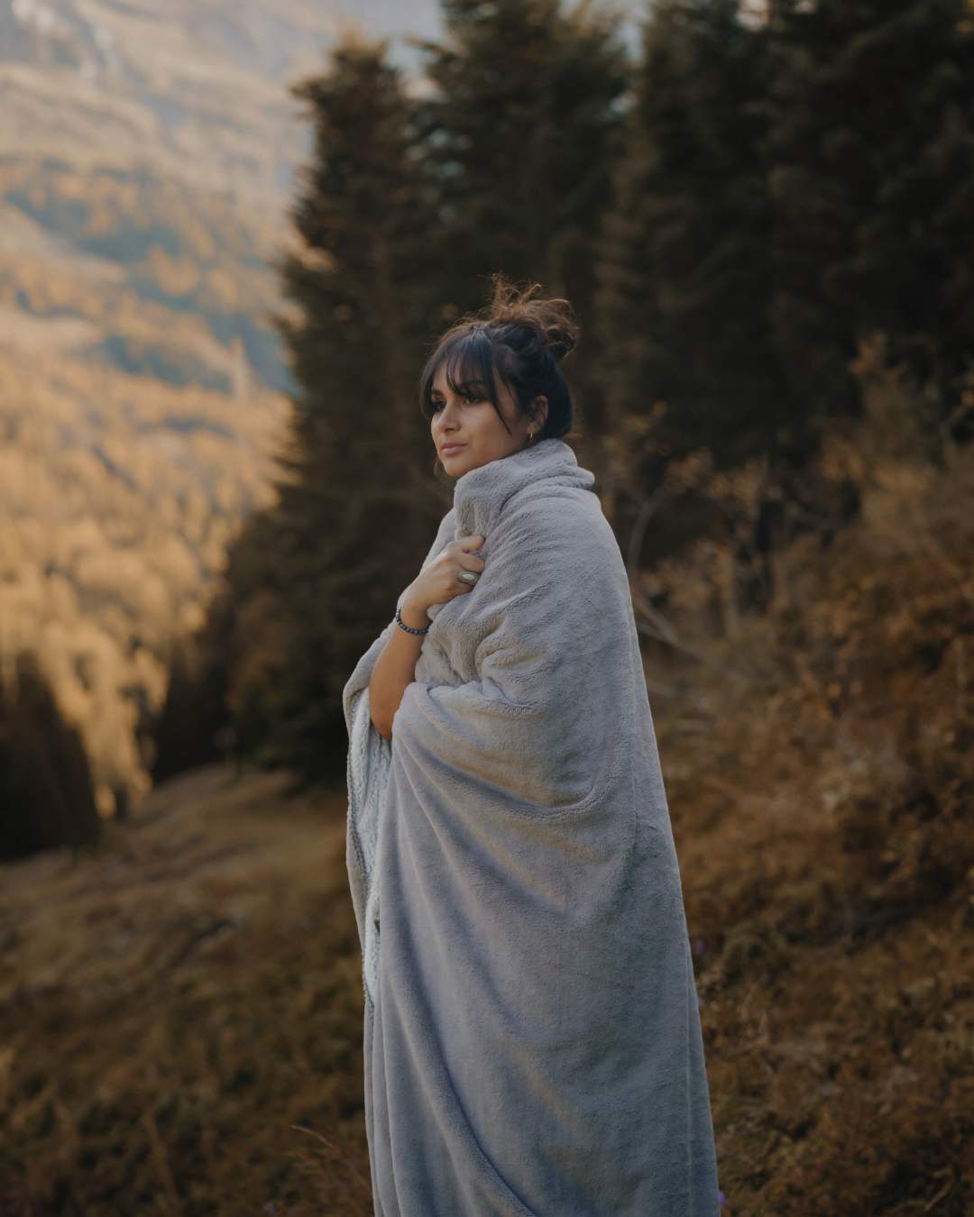 Plaid Cosy Bicolore Givre - gris clair VENTE ARCHIVES