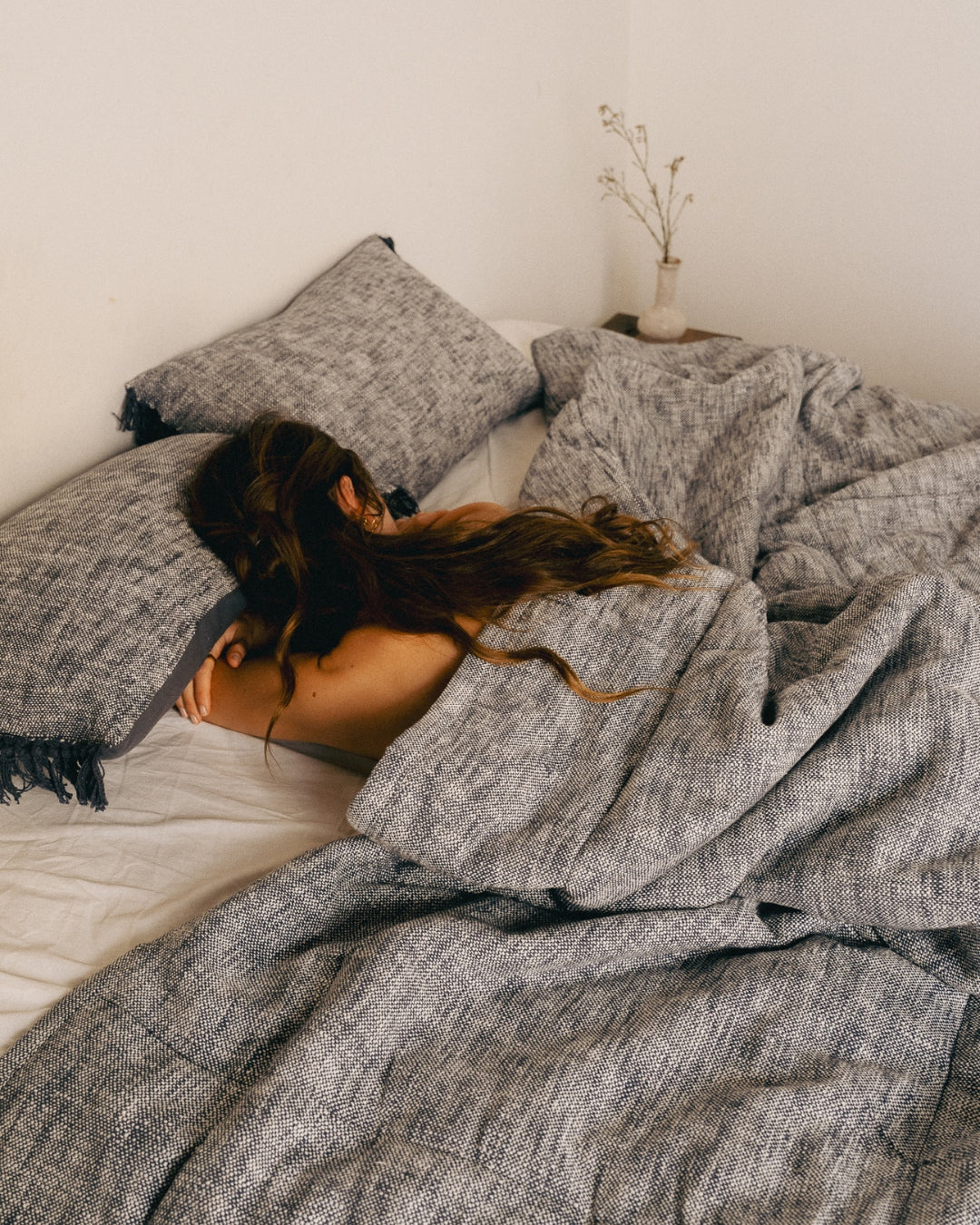 dessus de lit coton indigo