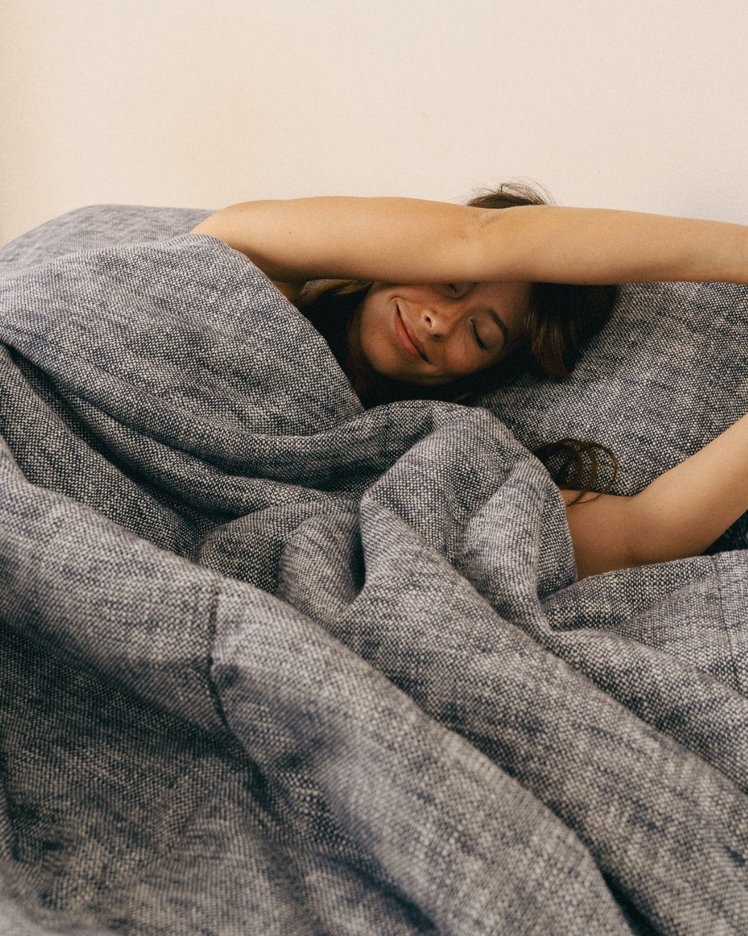 dessus de lit coton indigo