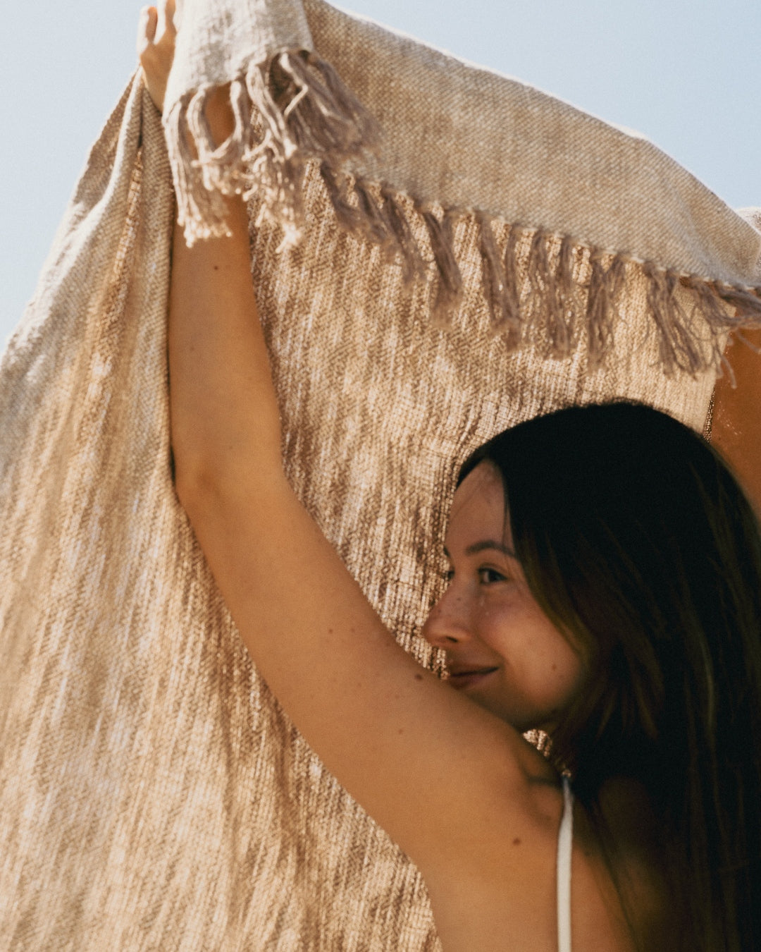 fouta coton beige 
