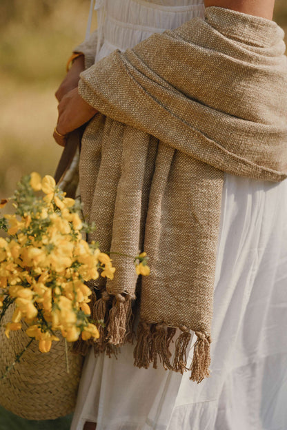 fouta coton beige 