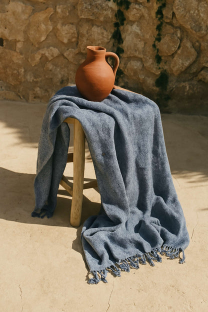 fouta coton bleu