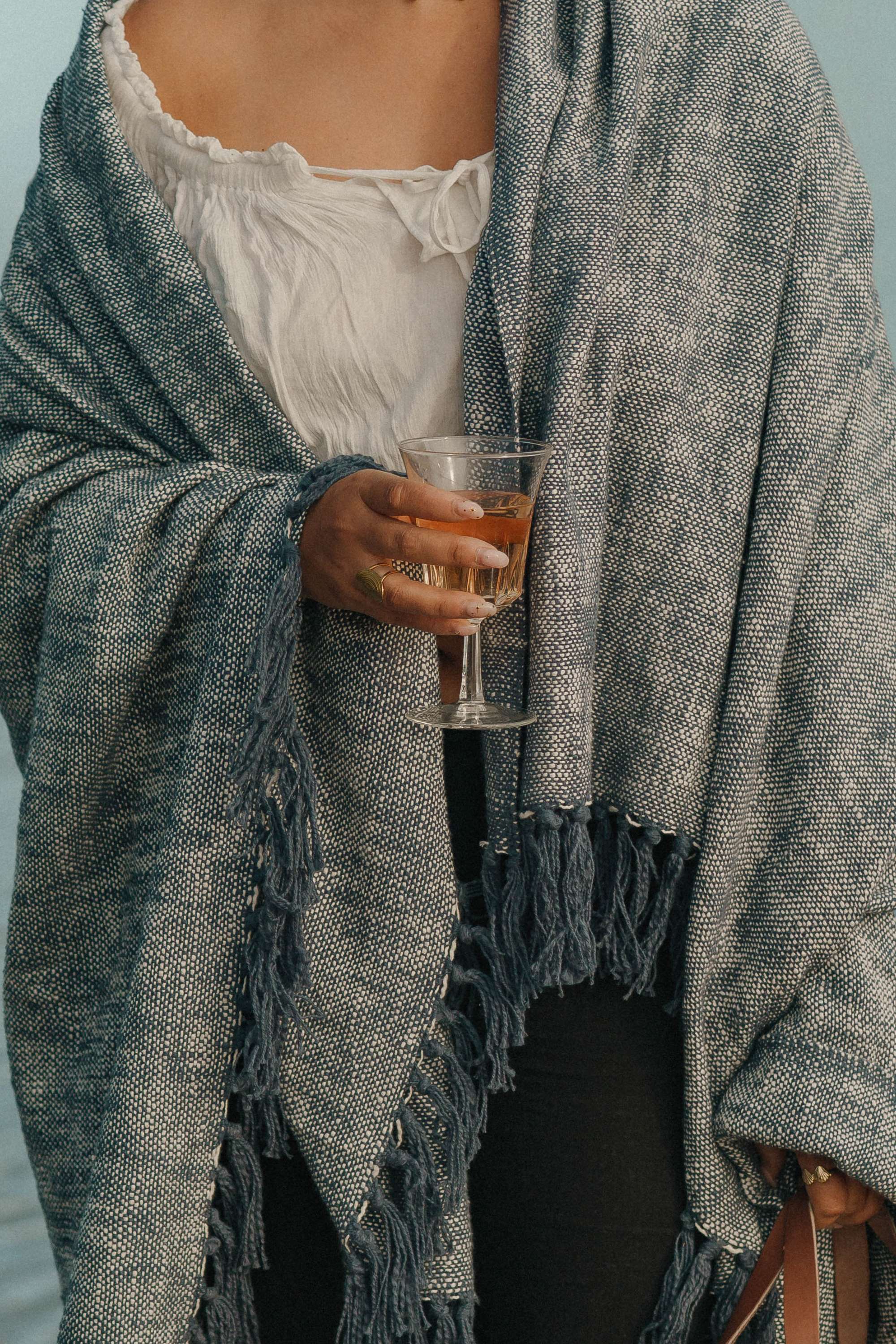 fouta coton bleu
