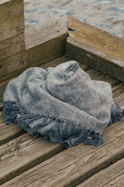 fouta coton bleu