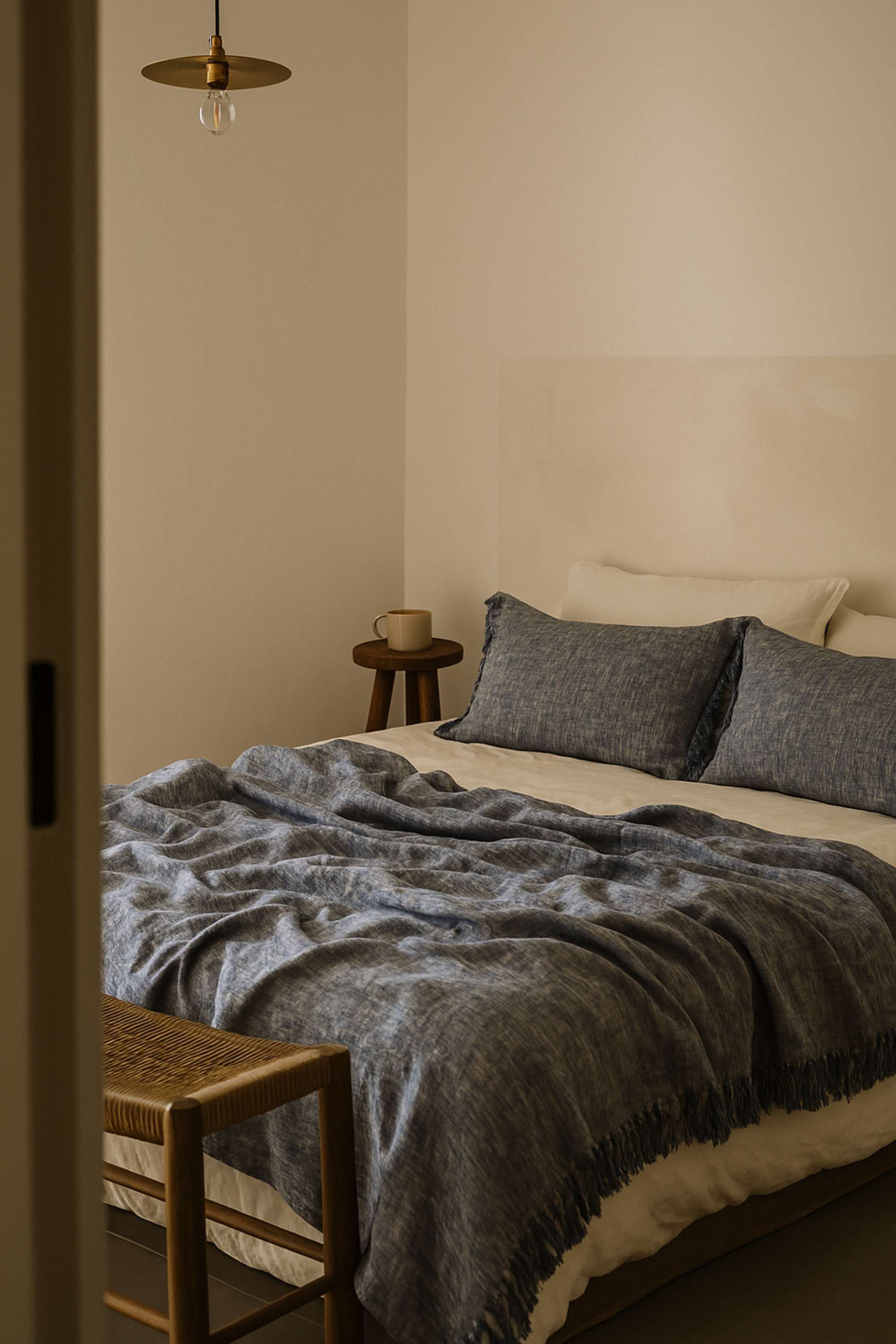 fouta coton bleu