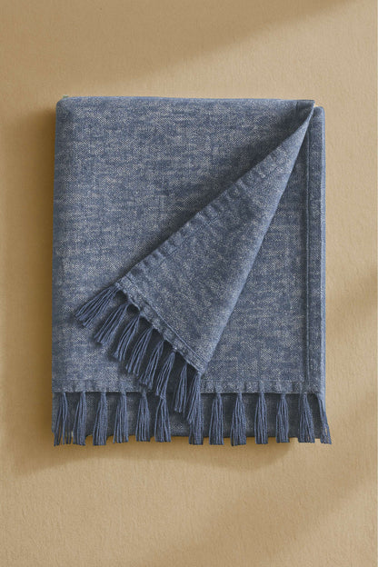fouta coton bleu