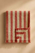 fouta coton rayee rouge