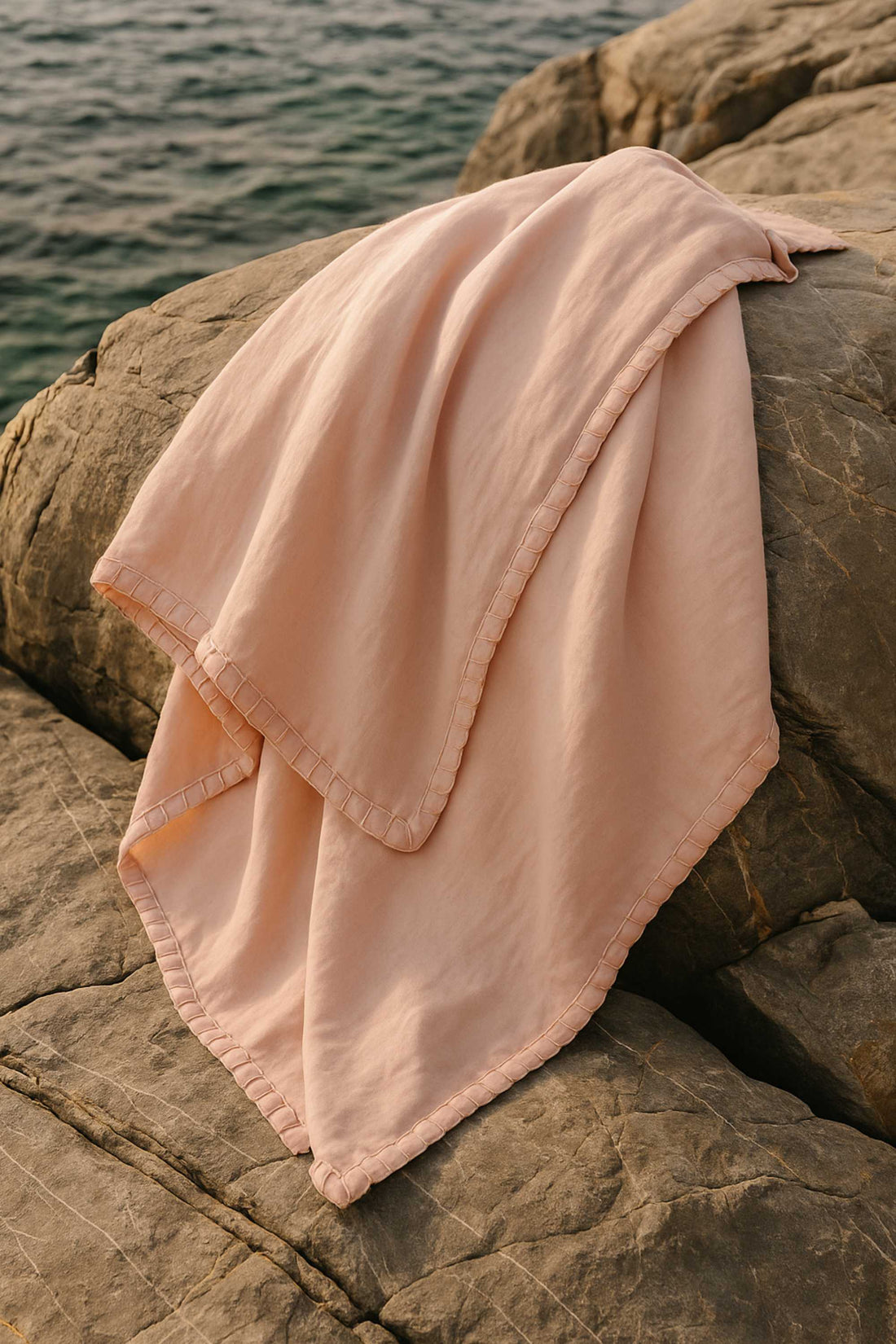 fouta coton rose pale