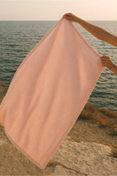 fouta coton rose pale