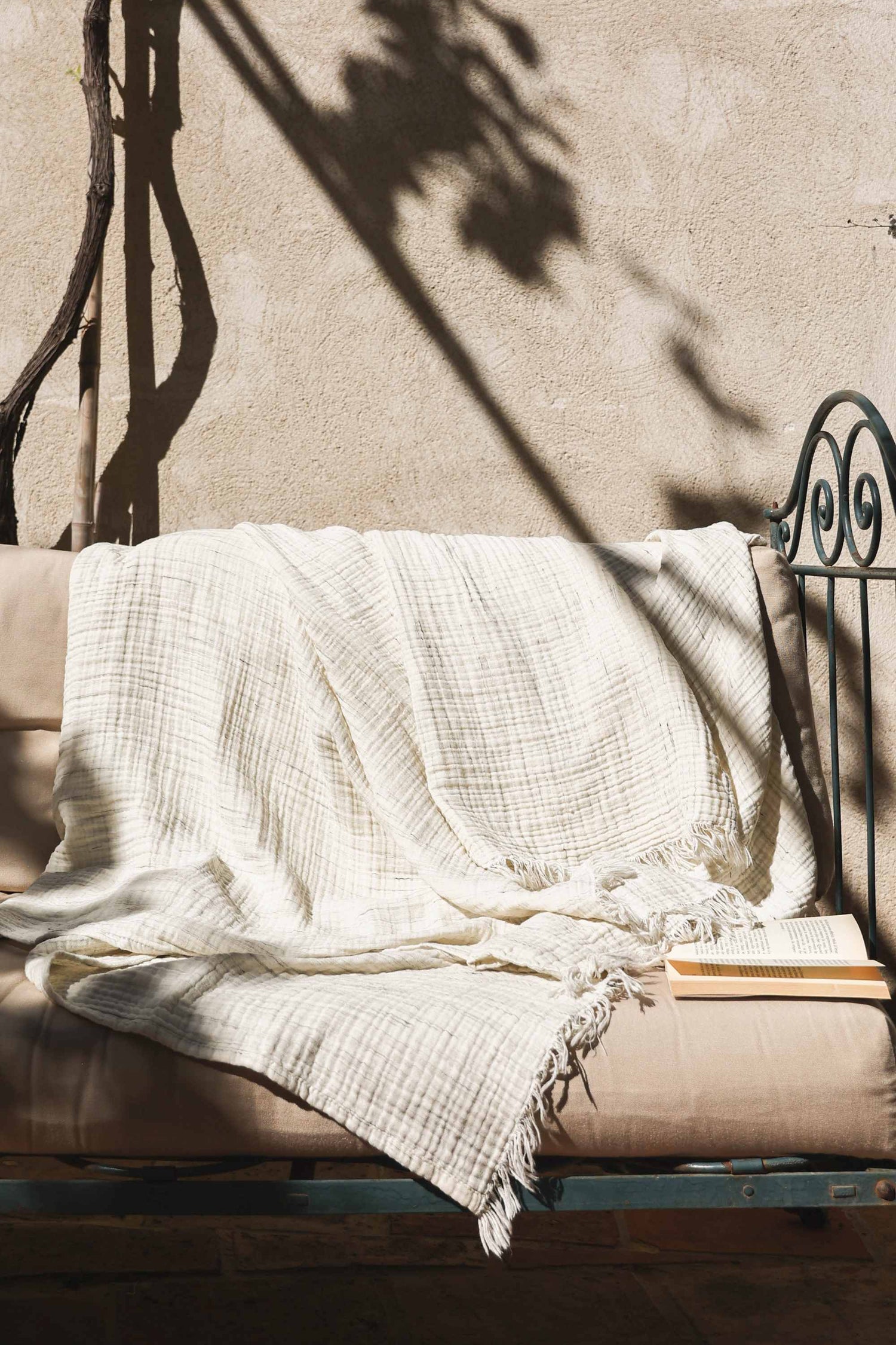 fouta gaze coton beige