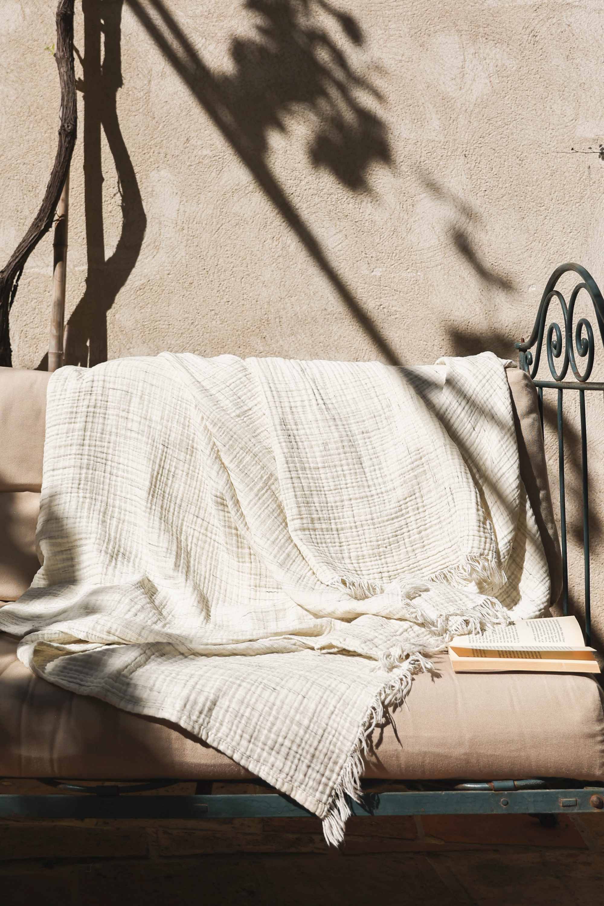 fouta gaze coton beige