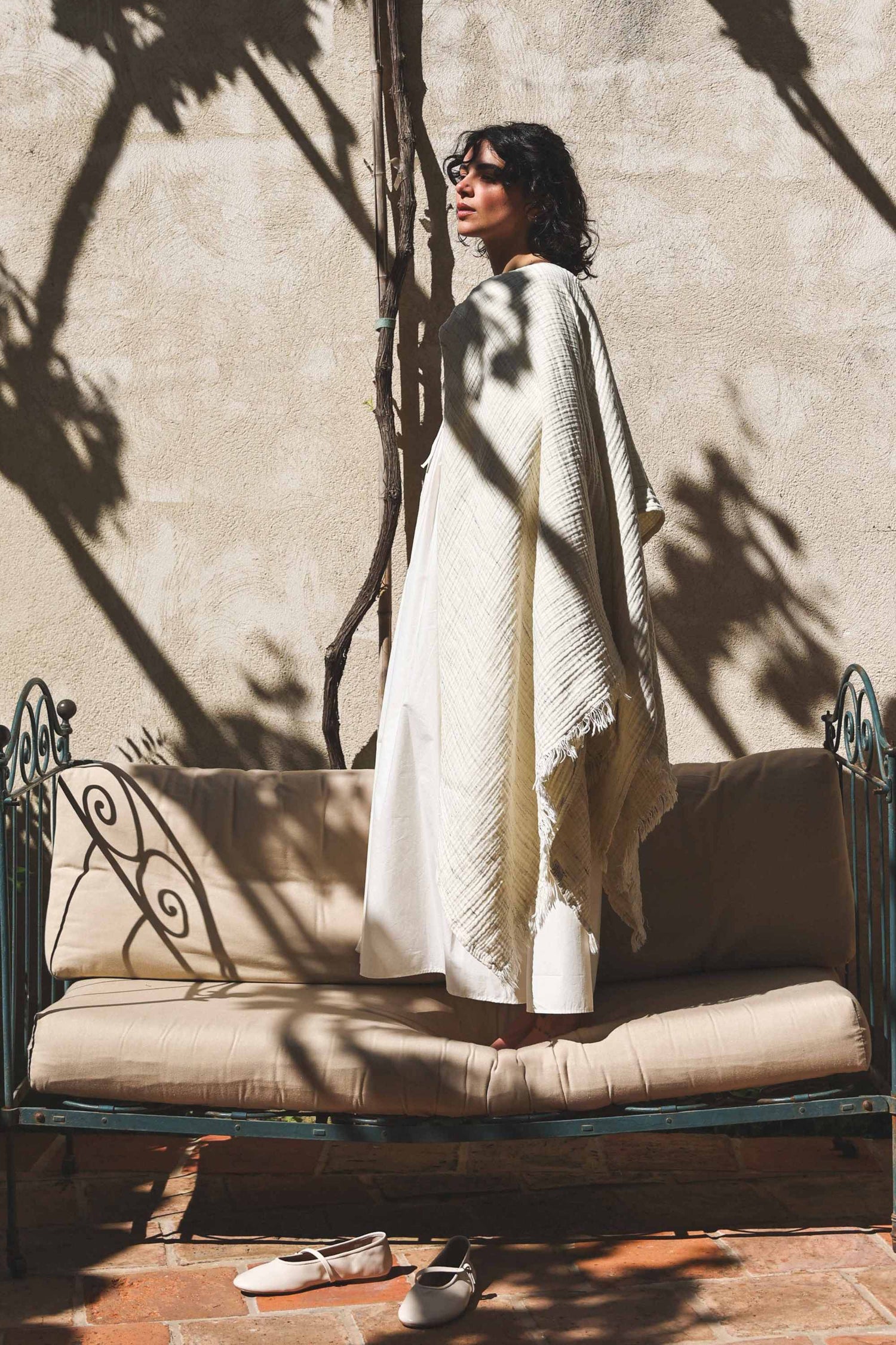fouta gaze coton beige