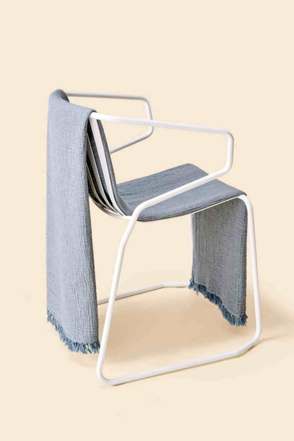 fouta gaze coton bleu