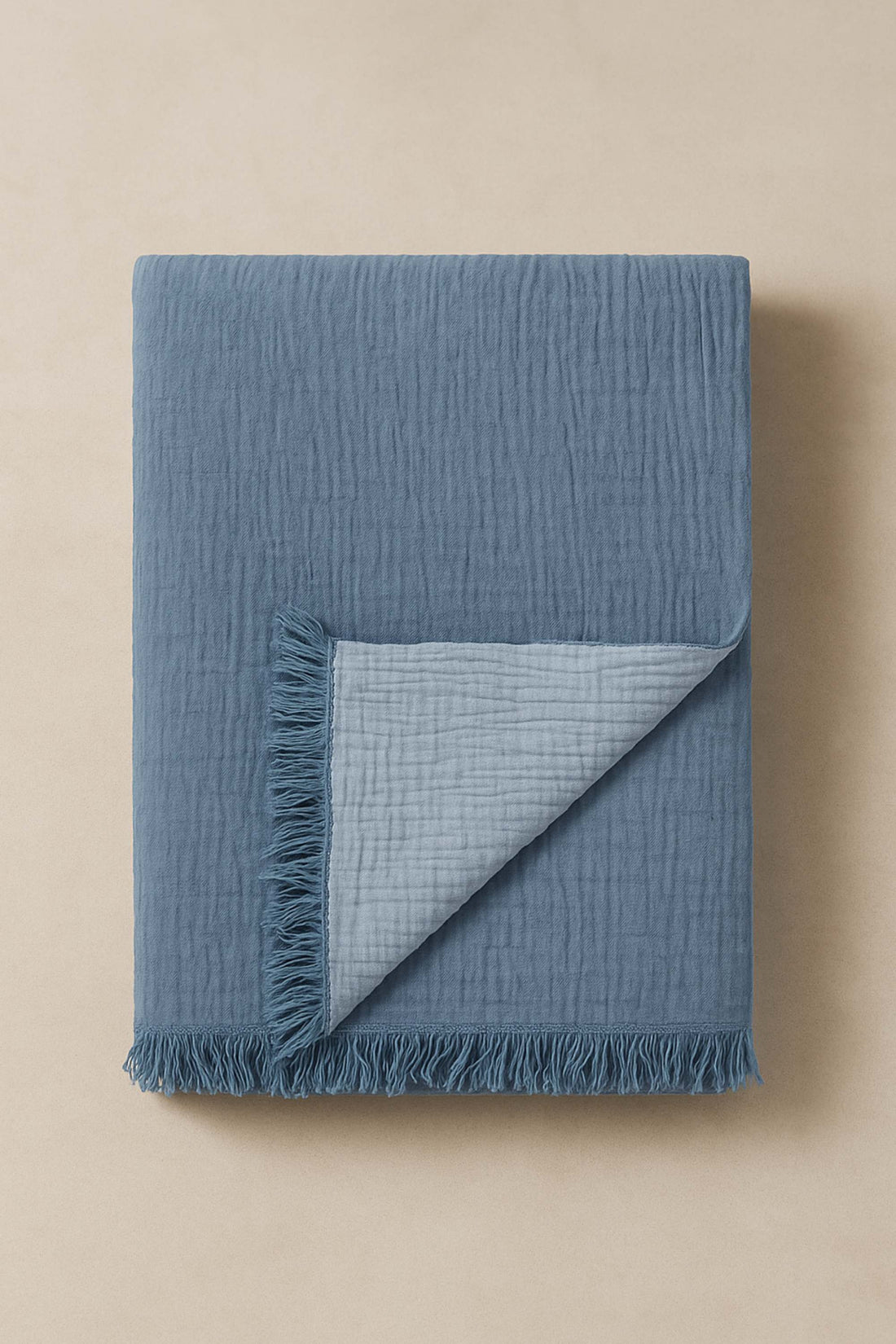 fouta gaze de coton bleu