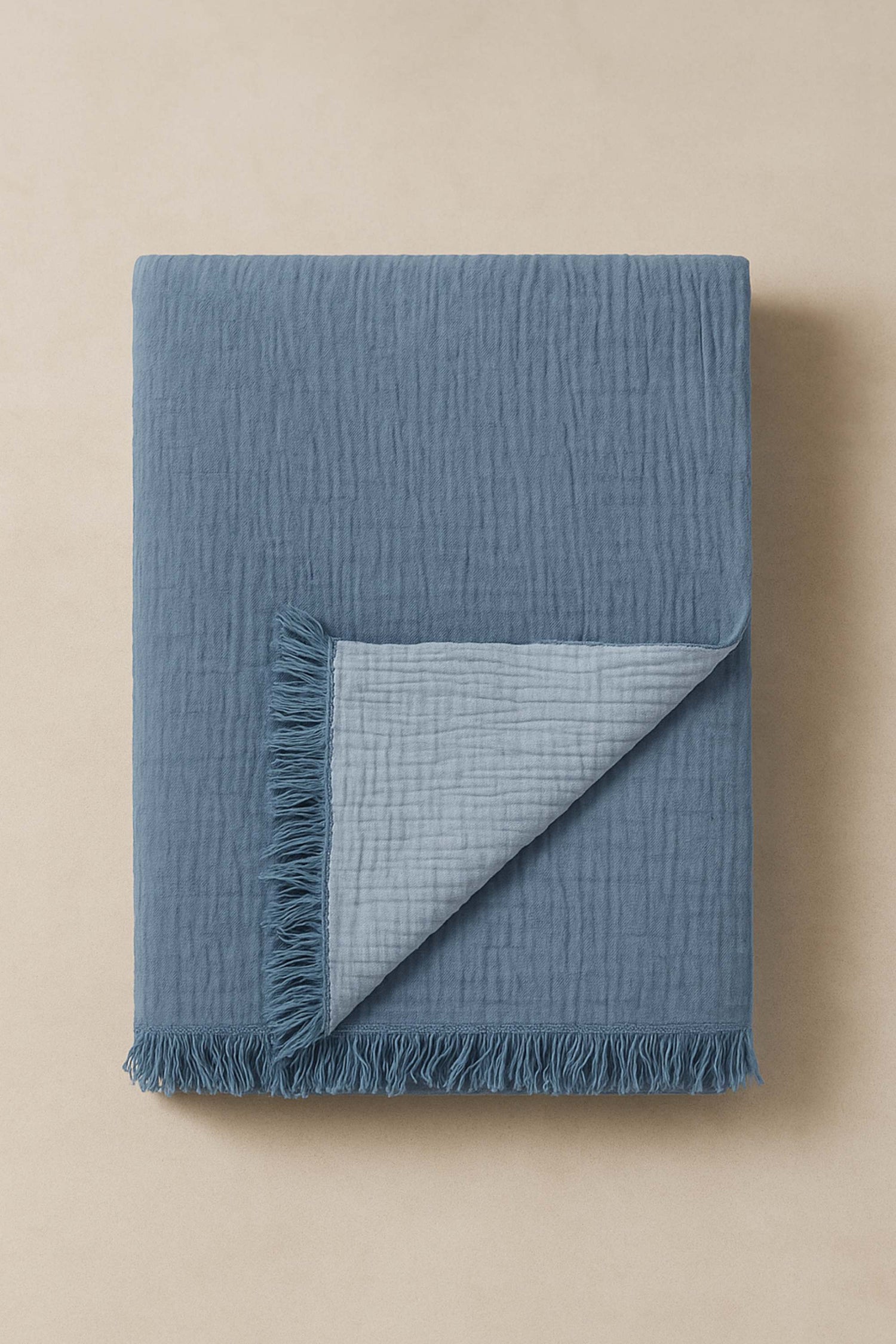 fouta gaze de coton bleu