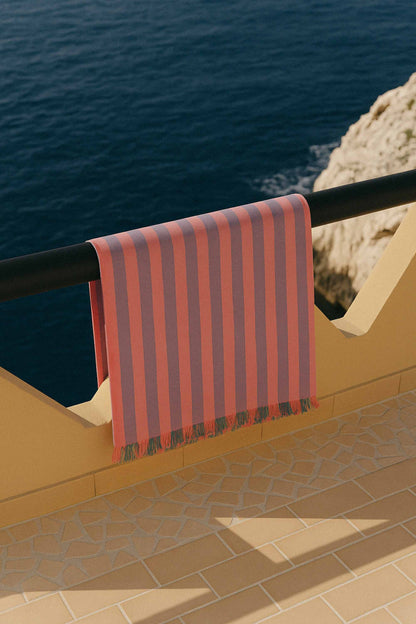 fouta rayee rose bleu