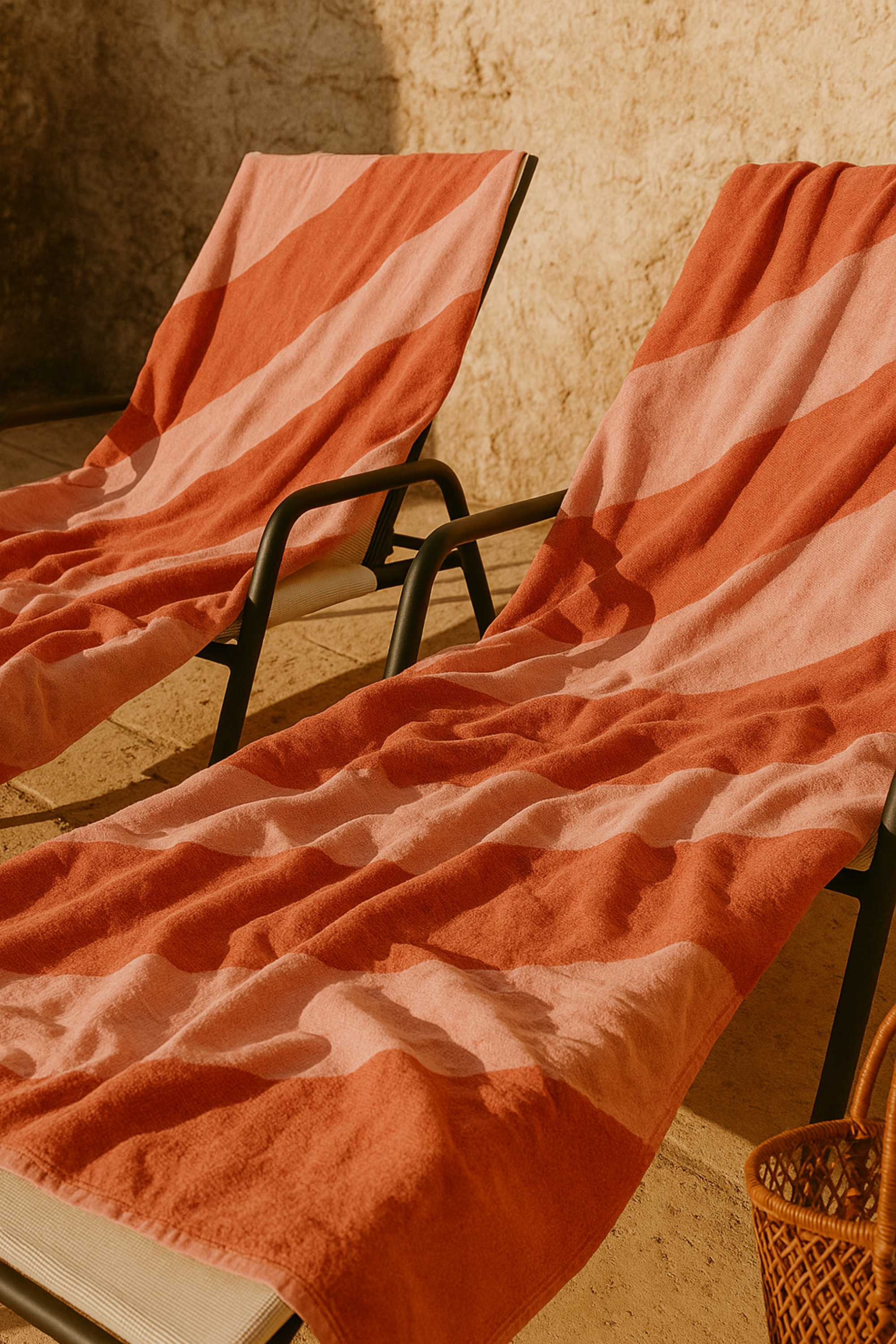 fouta rayee rose rouge