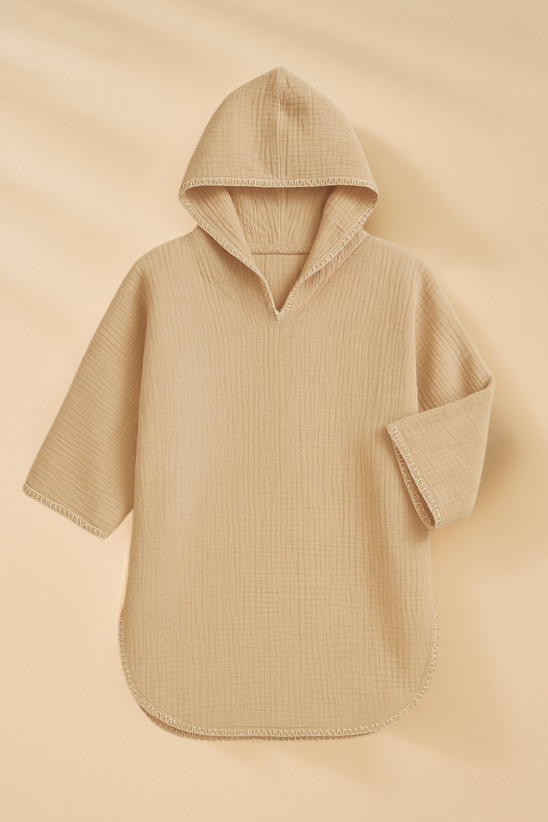 Poncho Gaze de coton Beige